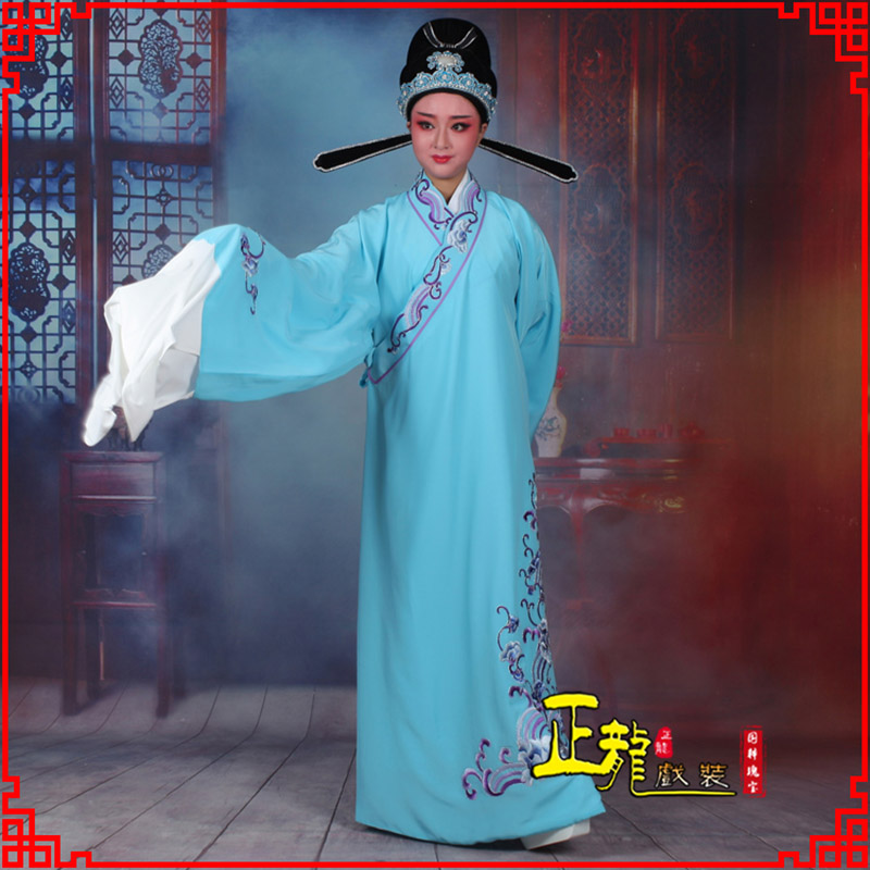 呼和浩特梁祝才子唐伯虎黄梅戏古装褶子草波纹小生衣
